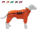 Dogs Waterproof Jacket, Lightweight Waterproof Jacket Reflective Safety Dog Raincoat Windproof Snow-Proof Dog Vest for Small Medium Large Dogs Orange M