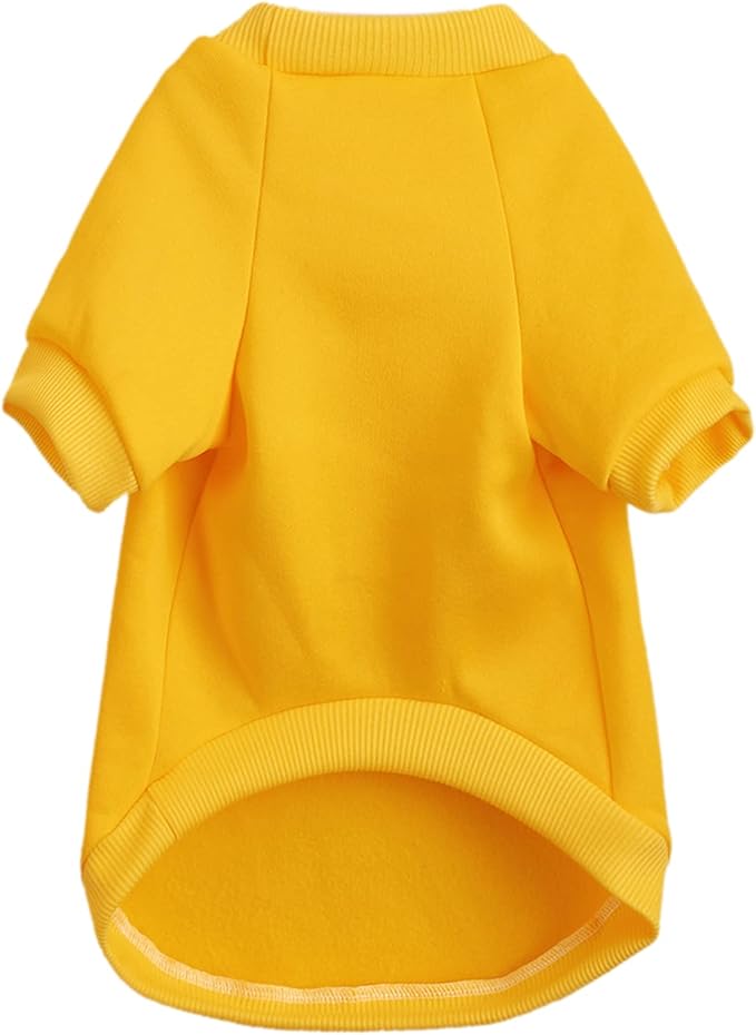Puppy Sweater for Small Dogs Clothes Warm Winter Cat Clothe Pet Sweatshirt Knitwear Doggie Kitten Clothing, Yellow, X-Large