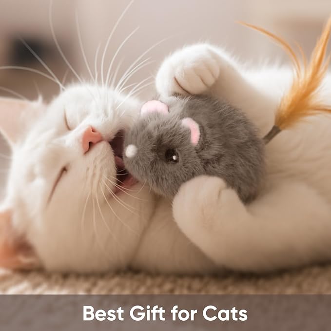 Cat Mouse Toy Remote Control Cat Toy Moving Interactive Cat Toys for Indoor Cats with 2 Modes,3 Adjustable Speeds