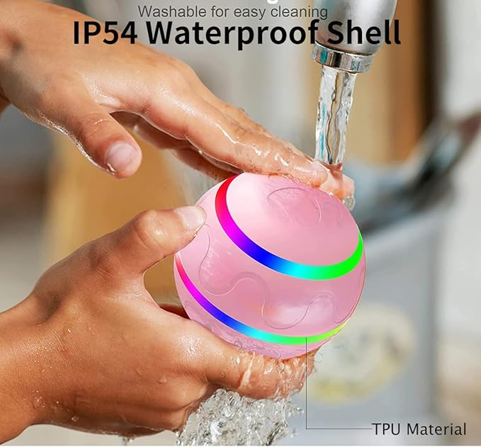 Dog Balls, Interactive Dog Toys, Smart Automatic Active Rolling Moving Ball for Medium/Large Dogs, Fun Dog Toys to Keep Pet Busy,Birthday Gifts,USB Rechargeable,Pink