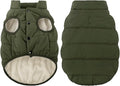 ASENKU Windproof Dog Winter Coat Waterproof Fleece Jacket Cold Weather Pet Apparel for Small Medium Large Dogs (ArmyGreen, 3XL)