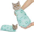 Cat Wrap for Cutting Nails, Self-Adhesive for Grooming, Anti-Scratch Cat Swaddle Wrap for Medicine, Nail Clipping, Teeth Brushing, Ear Cleaning