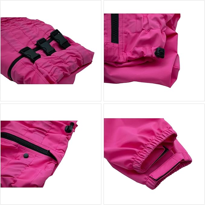 Dogs Waterproof Jacket, Lightweight Waterproof Jacket Reflective Safety Dog Raincoat Windproof Snow-Proof Dog Vest for Small Medium Large Dogs Rosered 5XL