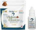 Bundle Eye Supplements for Dogs & Cats | Vision Chews with Omega-3 for All Ages - Includes 15 Chicken Liver Flavored Chews & Pet Eye Drops, 16 mL | Antioxidants & 2% NAC for Cataracts