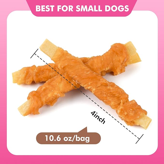 Dog Treats, Chicken Wrapped Cod Fillets, Rawhide Free Healthy Dog Snacks, Soft Dog Treats for Small Dogs, 10.6 oz