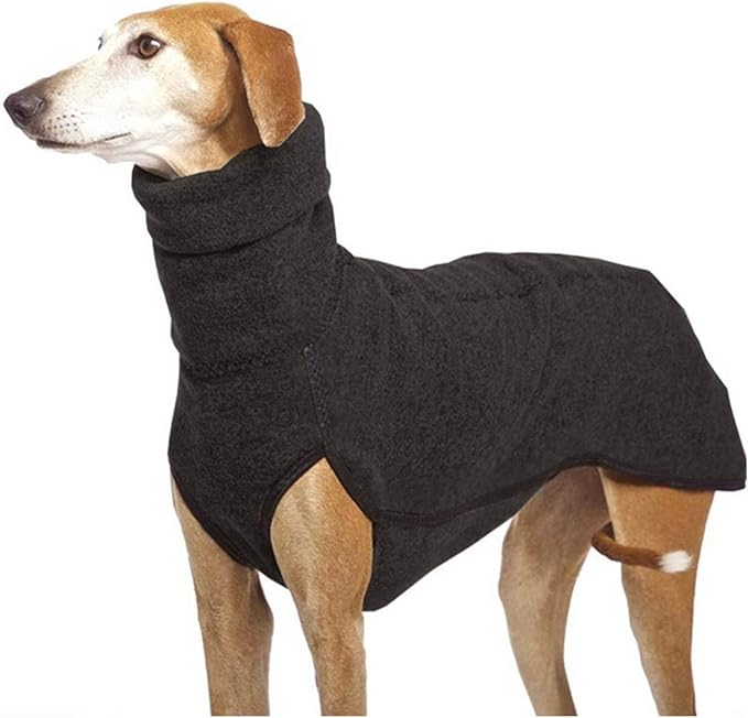 Esobo Fleece Dog Apparel Winter Warm Dog Coat Doggie Turtleneck Cozy Jacket Soft Shirt Vest Stylish Pet Outfits for Small Medium Large Dogs (Black, X-Large)