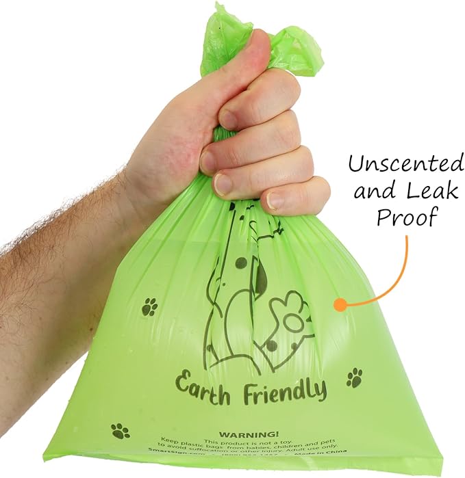 SmartSign All Pets Must Be On A Leash Clean Up After Pet Yard Sign & Clip-On Preloaded Dispenser Combo/Kit with 135 Dog Poop Waste Bags, 7"x10" Rust-proof Aluminum Sign with 18-inch Steel Stake