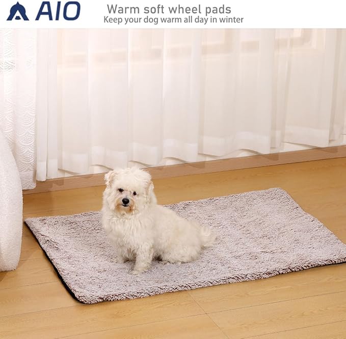 Heated Cat bed Self Warming Cat Bed Self Heating Cat Dog Mat Advanced Extra Warm Thermal Pet Pad For Indoor Outdoor Pets with Removable Cover Non-Slip Bottom Washable Non Electric Grey 27.5*45.2inch