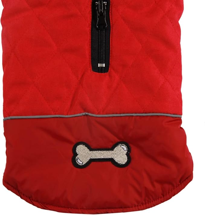 Reversible Dog Coats for Large Dogs Waterproof Warm Dog Jacket for Cold Winter,Red XL