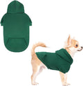 KOOLTAIL Basic Dog Hoodie - Soft & Warm Pet Hoodie Sweater with Leash Hole and Pocket, Dog Winter Coat, Cold Weather Clothes Sweatshirt for Small Medium Large Dogs Puppy Cat Boys Girls Deep Green XS