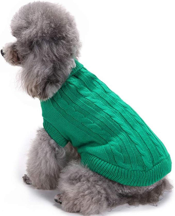 Dog Sweater for Small, Medium, Large Dogs - Warm Winter Classic Turtleneck Pet Clothes - Cute Christmas Coat for Puppies, Cats, Girls, Boys