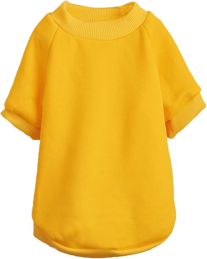 Puppy Sweater for Small Dogs Clothes Warm Winter Cat Clothe Pet Sweatshirt Knitwear Doggie Kitten Clothing, Yellow, X-Small