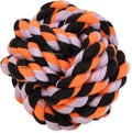 Mammoth Flossy Chews Monkey Fist Ball Premium Cotton-Poly Rope Dog Toy Interactive & Fetch Toy for Small Dogs - Small 3.75" - Assorted Colors
