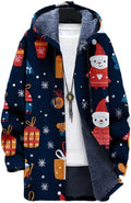 Oversized Full Zip Hoodie for Men Sherpa Fleece Lined Jacket with Hood Soft Warm Winter Coat with Pockets