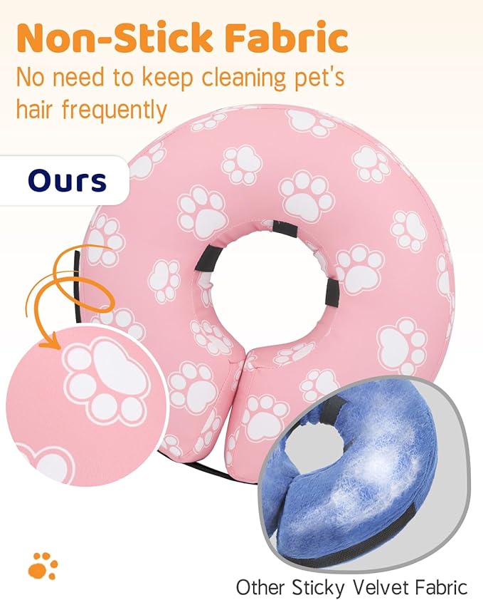 Supet Inflatable Dog Cone Collar Alternative After Surgery, Dog Neck Donut Collar Recovery E Collar for Neuter, Soft Pet Cone for Small Medium Large Dogs