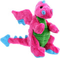 goDog Dragons Squeaky Plush Dog Toy with Chew Guard Technology, Durable Fabric & Squeaker for Active Play, Pink, Large