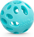 Messy Mutts Totally Pooched Huff'n Puff Ball | 2.5” TPR Puzzle Ball for Dogs | 2-in-1 Durable Interactive Toy and Tooth Cleaner | Teal