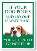 SmartSign Funny 'If Your Dog Poops And No One Is Watching You Pick It Up' Sign with Cute Dog Graphic, 14" x 10", 40 mil Laminated Rustproof Aluminum - Metal Signs for Dog Parks, Outdoors, USA-Made