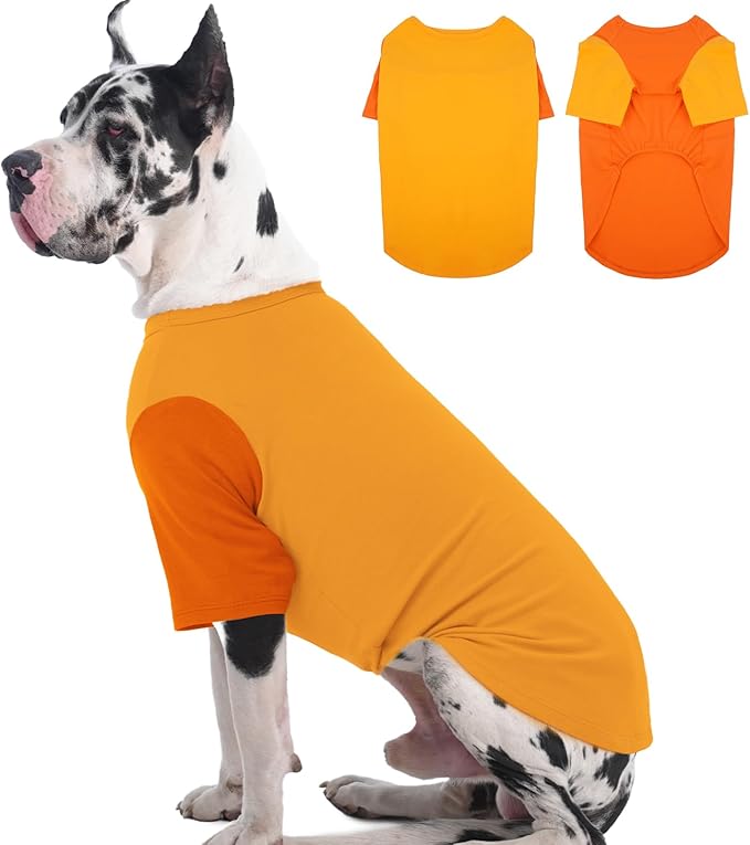 IKUPUKO 2 Pack Dog T-Shirts for Extra Large Dogs Soft Breathable Cotton Shirt Shedding Control Clothes for Great Dane, Summer Hot Weather Walking, Seaside, Park Play, XXXXXL