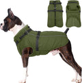 Lelepet Waterproof Dog Jacket with Harness Built in Warm Dog Winter Coat, Reflective Fleece Jacket, Dogs Coats for Medium Dogs, Thermal Turtleneck Pet Snowsuit for Outdoor, Schnauzer, Army Green, M
