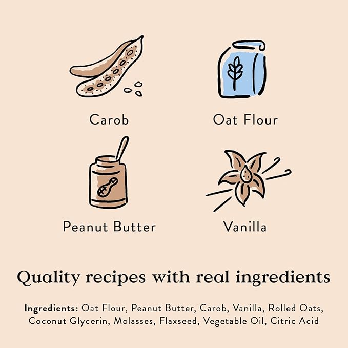 Bocce's Bakery Oven Baked Mud Pie Oh My Treats for Dogs, Wheat-Free Everyday Dog Treats, Made with Real Ingredients, Baked in The USA, All-Natural Soft & Chewy Cookies, PB, Carob & Vanilla, 6 oz
