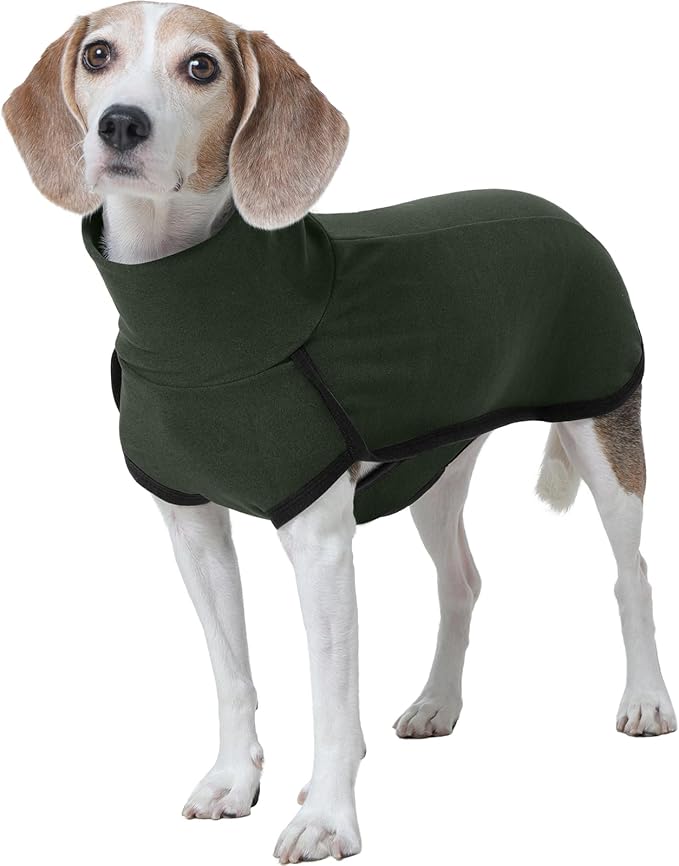ROZKITCH Dog Winter Coat Soft Pullover Pajamas, Pet Windproof Warm Cold Weather Jacket Vest Cozy Jumpsuit Apparel Outfit Clothes for Walking Hiking Travel Sleep Green XS