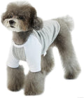 Dog T-Shirt for Small Dogs Raglan Cotton Soft Breathable Dog Shirts Gray/White