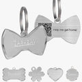 Dog Tags Personalized for Pets,Dog Name Tags QR Code,No Subscription Fees,Modifiable Pet Online Profile,Stainless Steel,No App Required,for Dogs and Cats Small,Medium,Large(Bow Tie,Small)