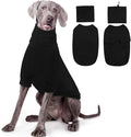 ROZKITCH Dog Shirt with Hoodie Dog Ears Cover 2 in 1, Soft Lightweight Dog Striped T Shirt Pullover Dog Tank with Detachable Ear Wrap, Dog Hoodie Tshirt Dog Boy Girl, Stretchy Sweater Black 2XL