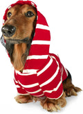 DJANGO Dog Hoodie – Warm, Lightweight, Soft & Stretchy Dog Sweater with Hood, Harness Hole & Elastic Waistband – Cozy Sweatshirt for Small Dogs up to 25 lbs, Dachshunds & Puppies – Crimson Red, Medium