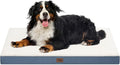 Dog Beds for Large Dogs, Comfort Orthopedic Dog Bed for Extra Large Dogs, Big Waterproof Pet Bed with Washable Removable Oxford Cover, Blue White