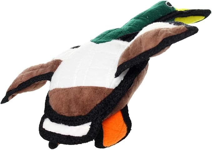 TUFFY - World's Tuffest Soft Dog Toy - Barnyard Duck - Squeakers - Multiple Layers. Made Durable, Strong & Tough. Interactive Play (Tug, Toss & Fetch). Machine Washable & Floats. (2 Combo Pack)