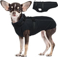 Lelepet Waterproof Dog Jacket with Harness Built in Warm Dog Winter Coat, Reflective Jacket Fleece Jacket, Dogs Coats for Small Dogs, Cozy Thermal Pet Snowsuit for Cold Weather, Shih Tzu, Black, S