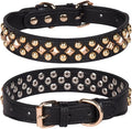 Spiked Dog Collar Soft Pu Leather Mushrooms Rivet Spike Studded Puppy Adjustable Pet Collars for Small Breeds (XS, Black3)