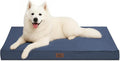 Outdoor Large Washable Dog Bed, Orthopedic Egg Crate Foam Dog Crate Mat for Large Dogs with Removable Oxford Cooling Cover, Navy