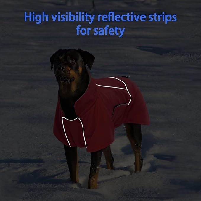 MIGOHI Dog Winter Jacket,Dog Coat Waterproof,4XL Winter Snow Coat with Fleece Lining for Large Dogs Boys Girls,Snowproof Pet Jacket,Great Dane,Mastiff,Red