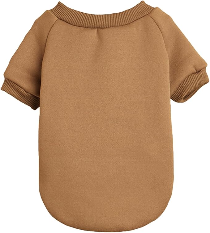 Puppy Sweater for Small Dogs Clothes Warm Winter Cat Clothe Pet Sweatshirt Knitwear Doggie Kitten Clothing, Coffee, Large