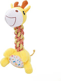 Large Squeaky Plush Giraffe Dog Toy, Durable Chew Toy for Aggressive Chewers, Interactive Tug of War Fetch Toy, Soft Rope Neck for Small Medium Large Dogs
