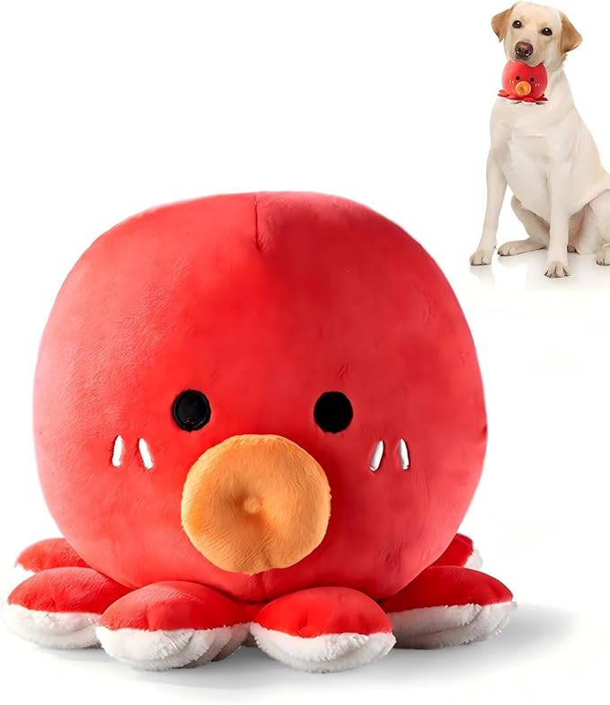Interactive Dog Octopus Toy Cover, Plush Toy with Strong Zipper for Small Medium Large Dogs Play Keep Busy & Reduce Boredom, Puppy Toy Accessories Without Ball (Octopus Cover)