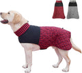 Dog Jackets for Winter, Reversible Dog Coat Windproof Waterproof Jackets for Cold Weather, British Style Plaid Coats Warm Vest for Small Medium Large Dogs (RED, 4XL)