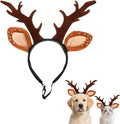 Christmas Halloween Pet Headband for Dog Cat Pet Elastic Band Adjustable,Costume Accessory for Cats and Kittens Comfortable Non-deformable for Holiday Season and Photography - Size M
