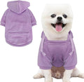Jecikelon Pet Dog Cold Weather Coat with Pocket Winter Dog Hoodie Warm Puppy Clothes for Small Dogs Chihuahua Clothing (Purple, XX-Small)