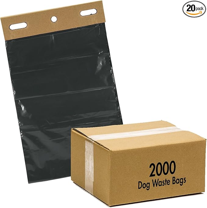 Zero Waste USA - The MITTN Bag® - MittN Dog Waste Header Bags with 7" gusset bottom creates a 'mitt' for easy pick-up - Fits all header dispensers - Dark Green 20 headers = 2,000 Bags