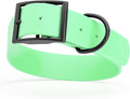 Dogline Biothane Waterproof Dog Collar Strong Coated Nylon Webbing with Black Hardware Odor- Proof for Easy Care Easy to Clean High Performance Fits Small Medium or Large Dogs, Sea Foam Green