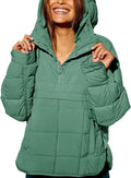 Womens Oversized Hooded Puffer Jacket Fall Winter Warm Quilted LightWeight Jacket Casual Fashion Solid Color Coat