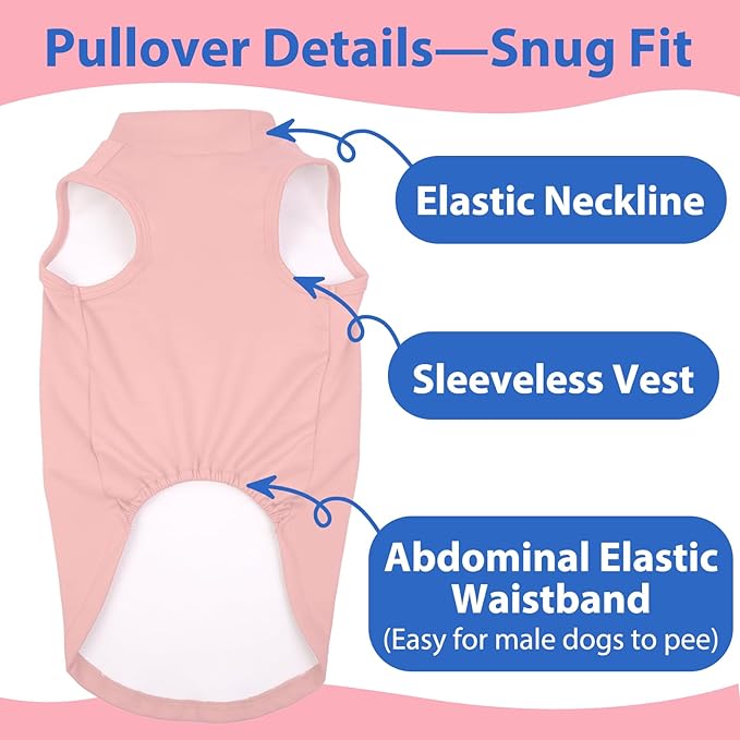 Fleece Sweater for Smalll Dogs - Pink, M - Pullover Vest | Stretchable Warm Sweatshirt, Lightweight Winter Jacket for Free Movement,Seasonal Dog Clothes,Shih Tzu, Papillon