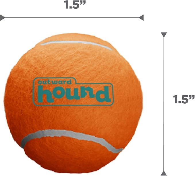 Outward Hound Squeaker Ballz 4-Pack Tennis Ball Dog Toys with Squeaker, Interactive Fetch Play for Pets Under 15 lbs, Training Balls for Indoor & Outdoor Exercise, X-Small, 1.5-inch