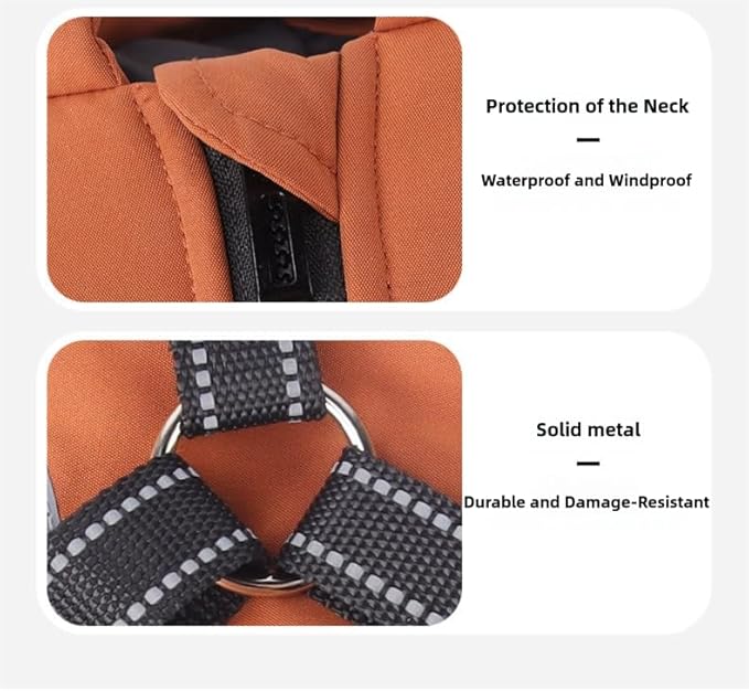 Warm Dog Coat Reflective Jacket, Waterproof Winter Coat for Dogs Turtleneck Dog Clothes for Cold Weather (Black, S(Chest:14.1-15.7",Neck:(12.9"))