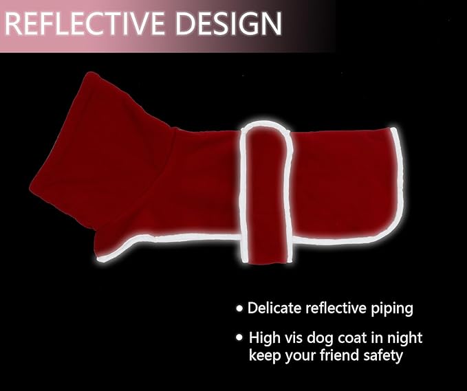 Geyecete Dachshund Sweaters, Dachshund Coat Perfect Dog Winter Coat with Padded Fleece Lining and High Collar, Dog Snowsuit with Adjustable Bands - Red-L