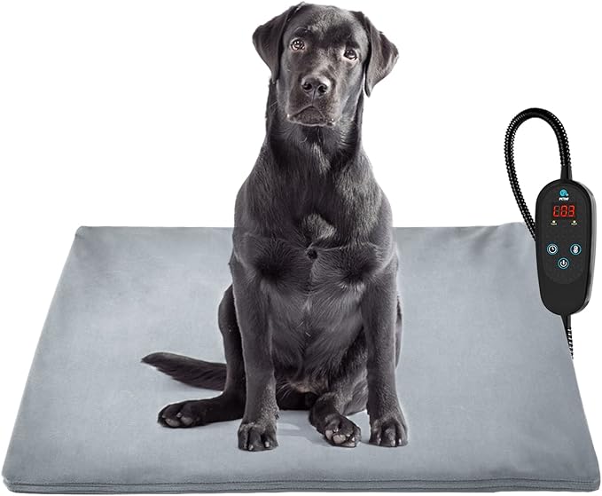PETNF Pet Heating Pad Temperature Adjustment Anti-bite Puppy with Timer Cat Dog Heating Pad Indoor Waterproof Pet Warming Electric Heated Bed Mat Dog